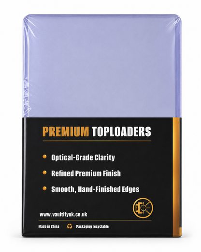 VaultifyUK Shield | Premium Toploaders | 3" x 4" 35PT (25 Pack)