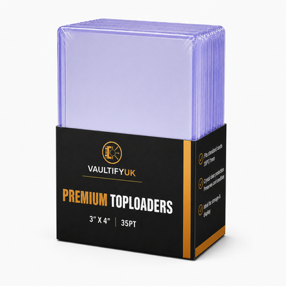 VaultifyUK Shield | Premium Toploaders | 3" x 4" 35PT (25 Pack)