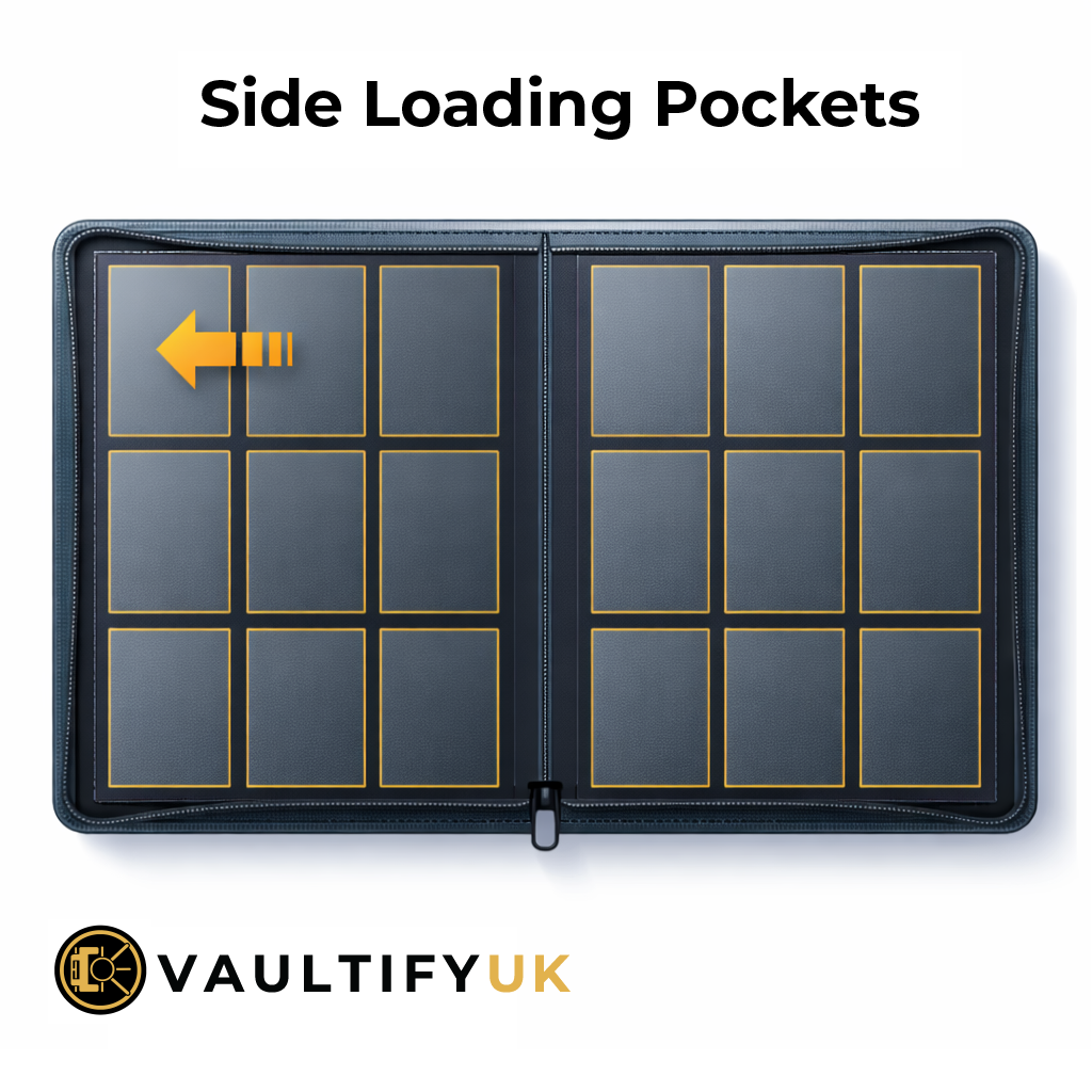 VaultifyUK Shield | 9 Pocket Trading Card Binder | 540 Card Storage