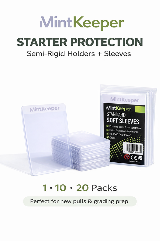 MintKeeper Semi-Rigid Card Holders & Sleeves | Starter Bundles | Grading Ready