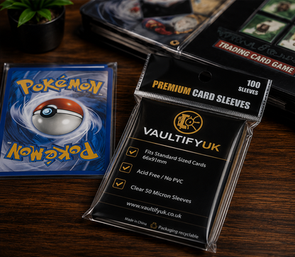 VaultifyUK Shield | Premium Card Sleeves | 66x91mm (100 Pack)