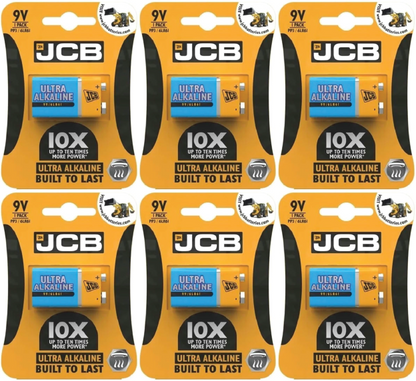 JCB 9V Ultra Alkaline Battery | PP3 / 6LR61 | 2 Pack