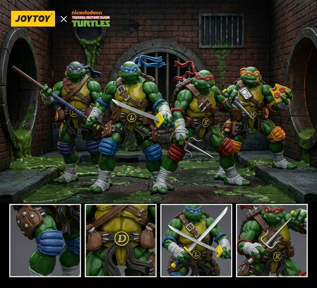 JoyToy TMNT | Turtle Figures | 1/18 Scale Action Figure Set