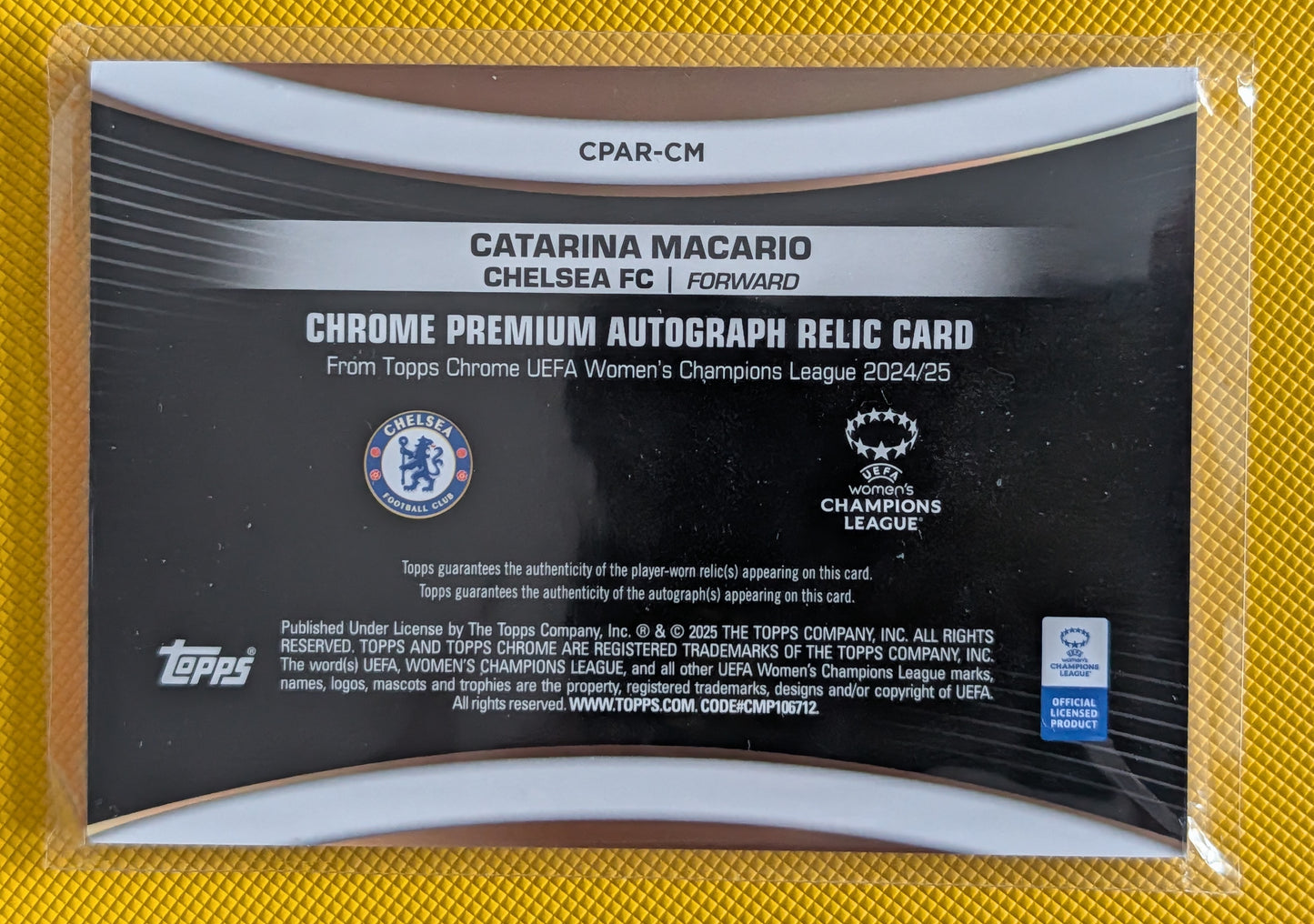 Catarina Macario Auto Relic /50 | Topps Chrome UWCL 2024/25 | NM