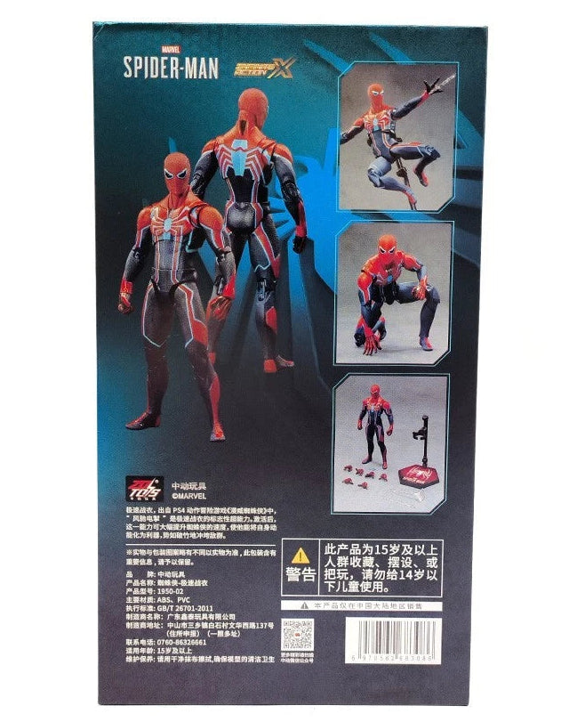 Back of ZD Toys Spider-Man action figure packaging showing product details