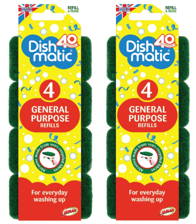 Dishmatic General Purpose Sponge Refills | Cleaning Refills | Multi Pack
