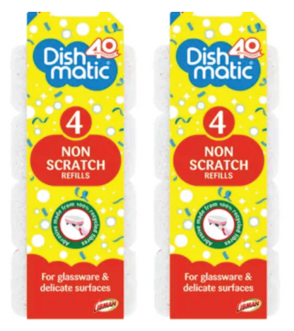 Dishmatic Non-Scratch Scourer Refills | Cleaning Refills | Multi Pack