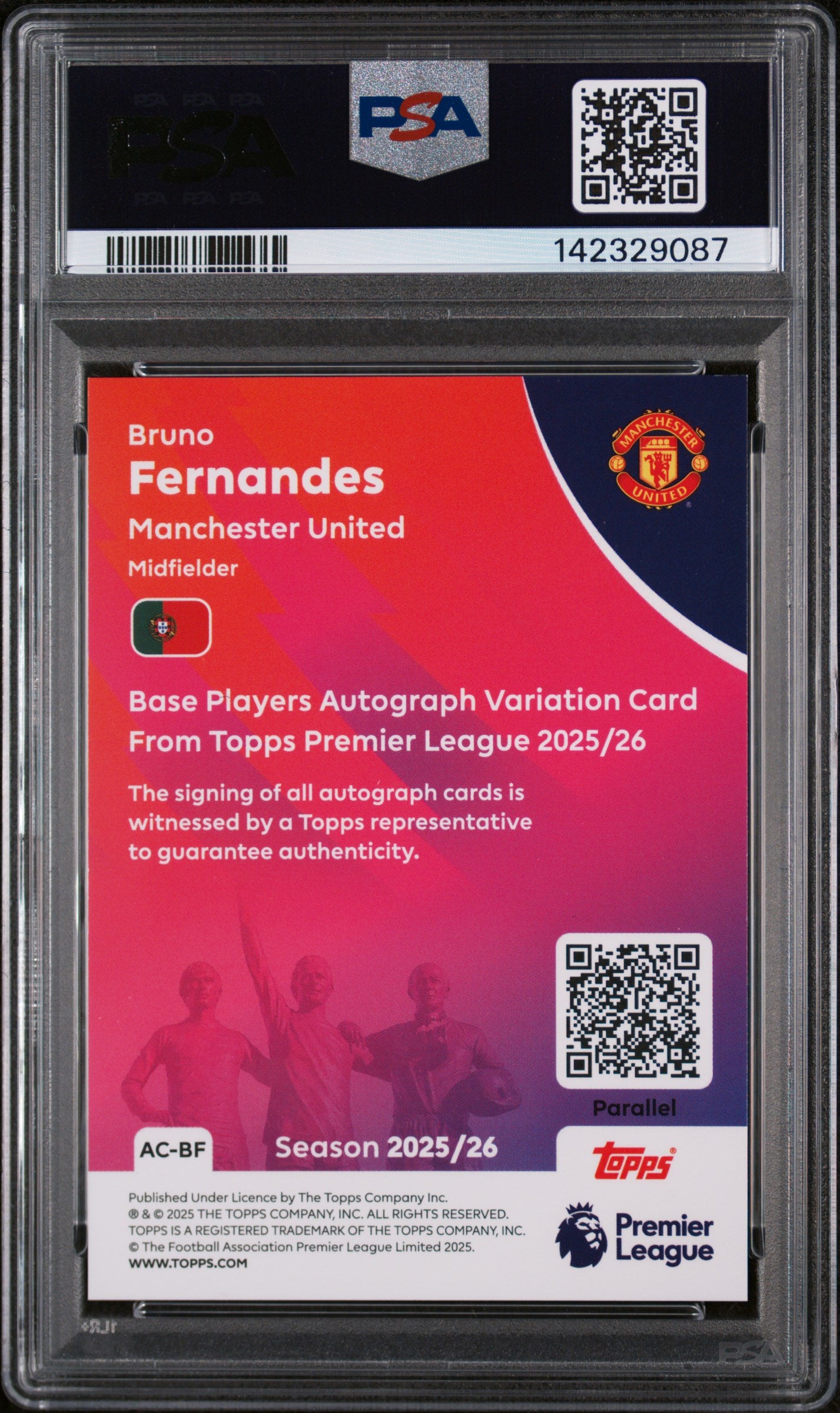 Topps | Bruno Fernandes | Auto /50 Gold Mini Diamond | PSA 9 Mint