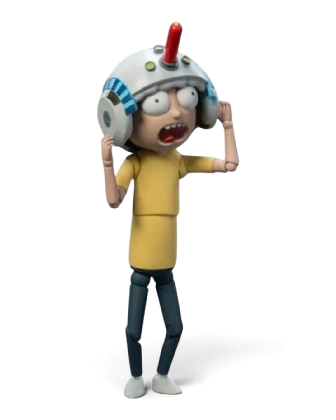 VaultifyUK FondJoy Morty Smith 1/12 scale action figure wearing a memory helmet with a panicked expression.