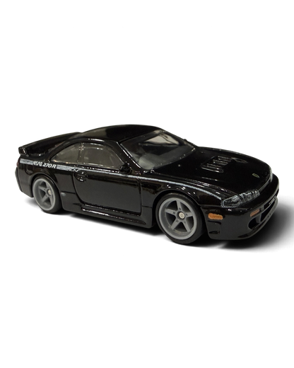 VaultifyUK Hot Wheels 1994 NISMO 270R S14 diecast car in black with white graphics and silver five-spoke wheels