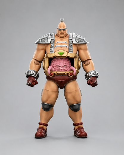 Front view of the JoyToy TMNT Krang action figure with Krang visible inside the android body