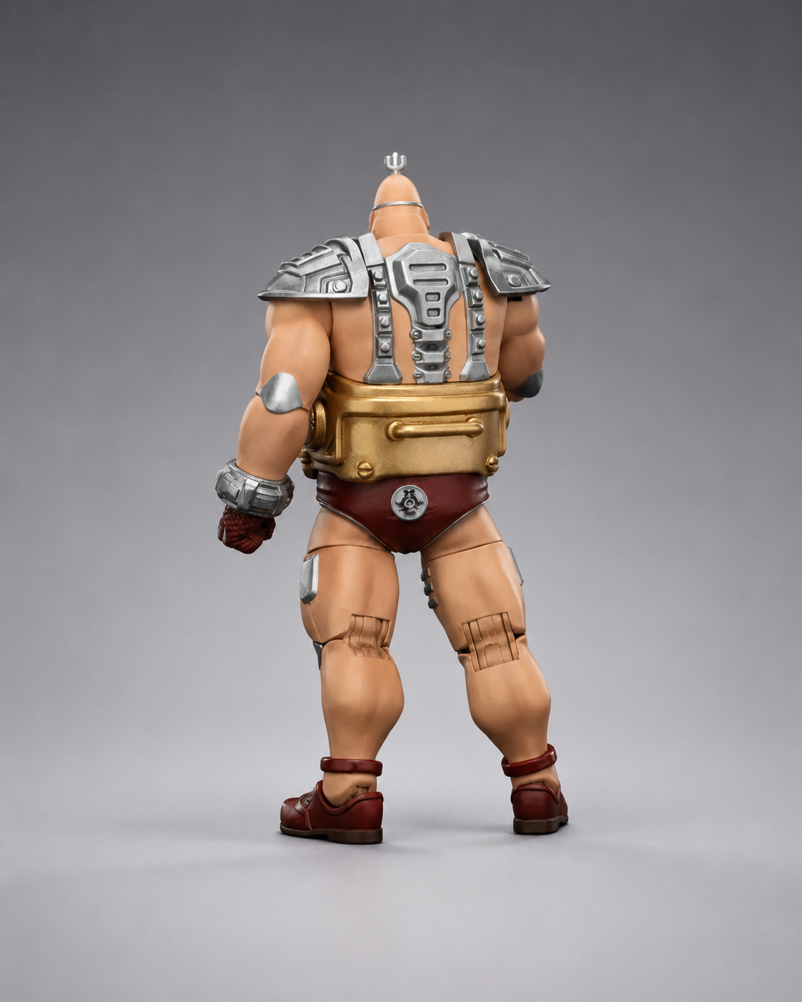 Rear view of the JoyToy TMNT Krang action figure showing metallic armour and android body details