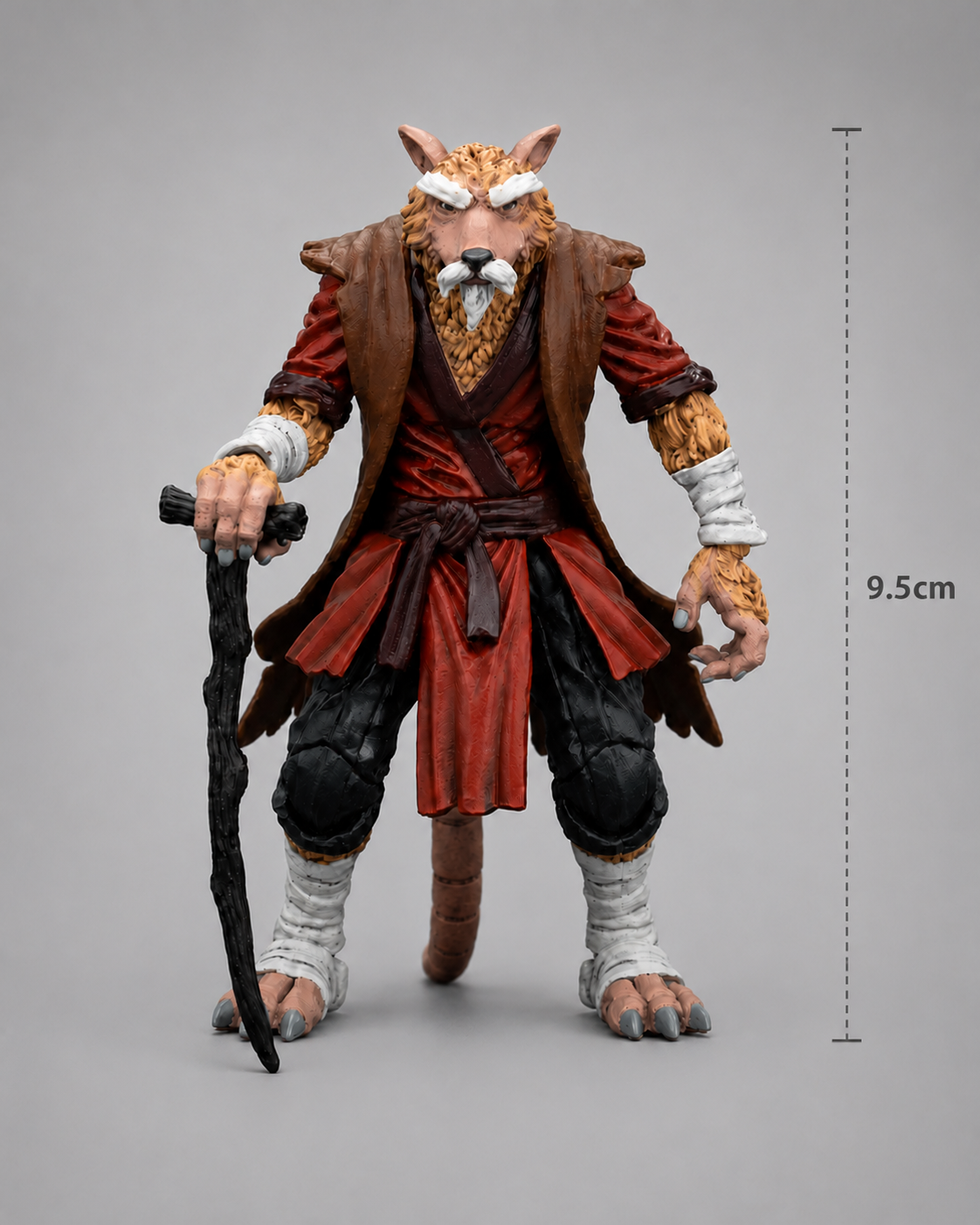 JoyToy TMNT Master Splinter figure dimensions showing 9.5cm height and 3.2cm width