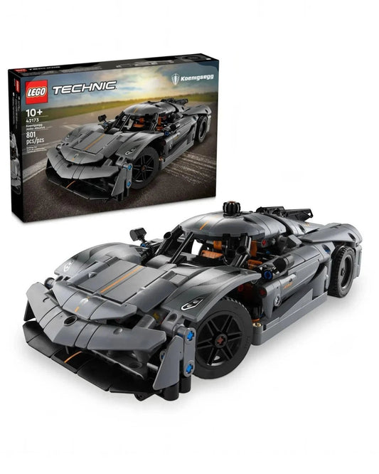 LEGO Technic 42173 Koenigsegg Jesko Absolut Grey Hypercar with box and completed model