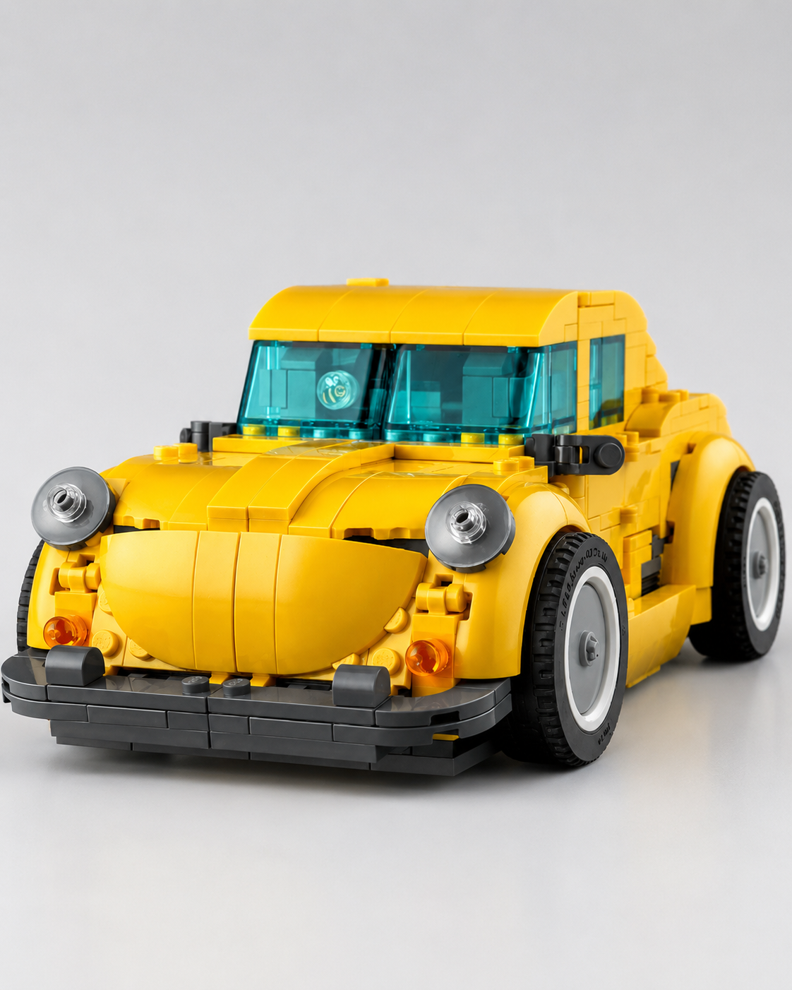 LEGO Transformers Bumblebee in yellow vehicle mode viewed from the front