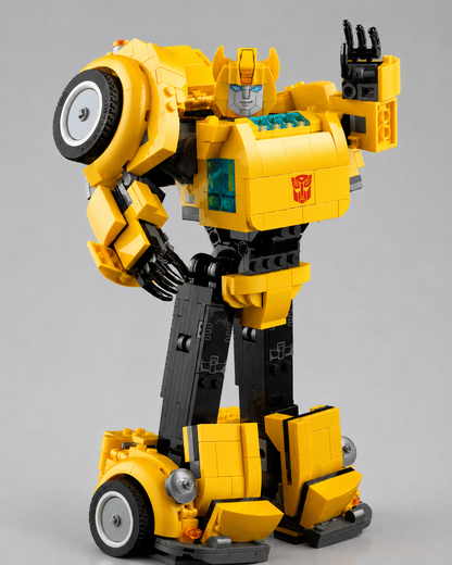 LEGO Transformers Bumblebee converted to robot mode in a standing display pose