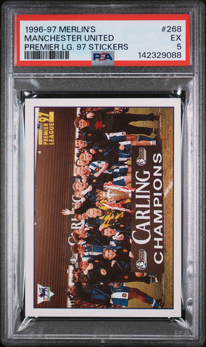 1996 Merlin | Manchester United #268 | Team Sticker | PSA 5 EX