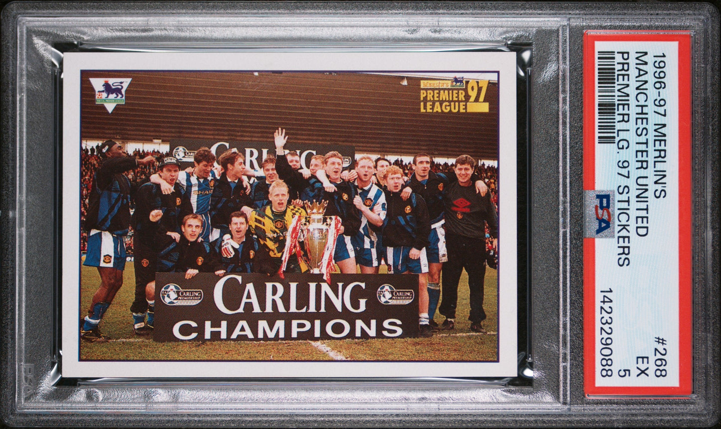 1996 Merlin | Manchester United #268 | Team Sticker | PSA 5 EX