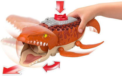 Fisher-Price Imaginext Jurassic World Rebirth Aquachomp Chase Mosasaurus Playset with Boat and Action Figure