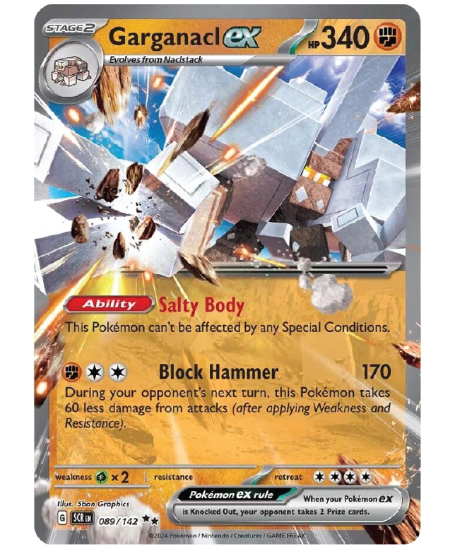 Garganacl ex 089/142 Double Rare Pokémon TCG Stellar Crown card front