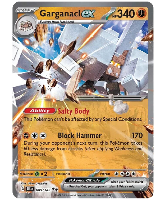 Garganacl ex 089/142 Double Rare Pokémon TCG Stellar Crown card front