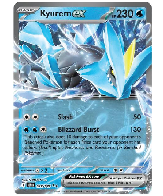 Kyurem ex 028/086 Double Rare Pokémon TCG Black Bolt card front