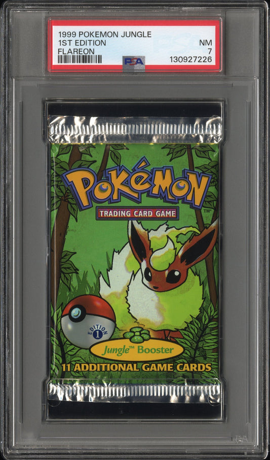 Pokémon TCG | Jungle 1st Edition Booster Pack | PSA 7 Near Mint | Flareon Artwork