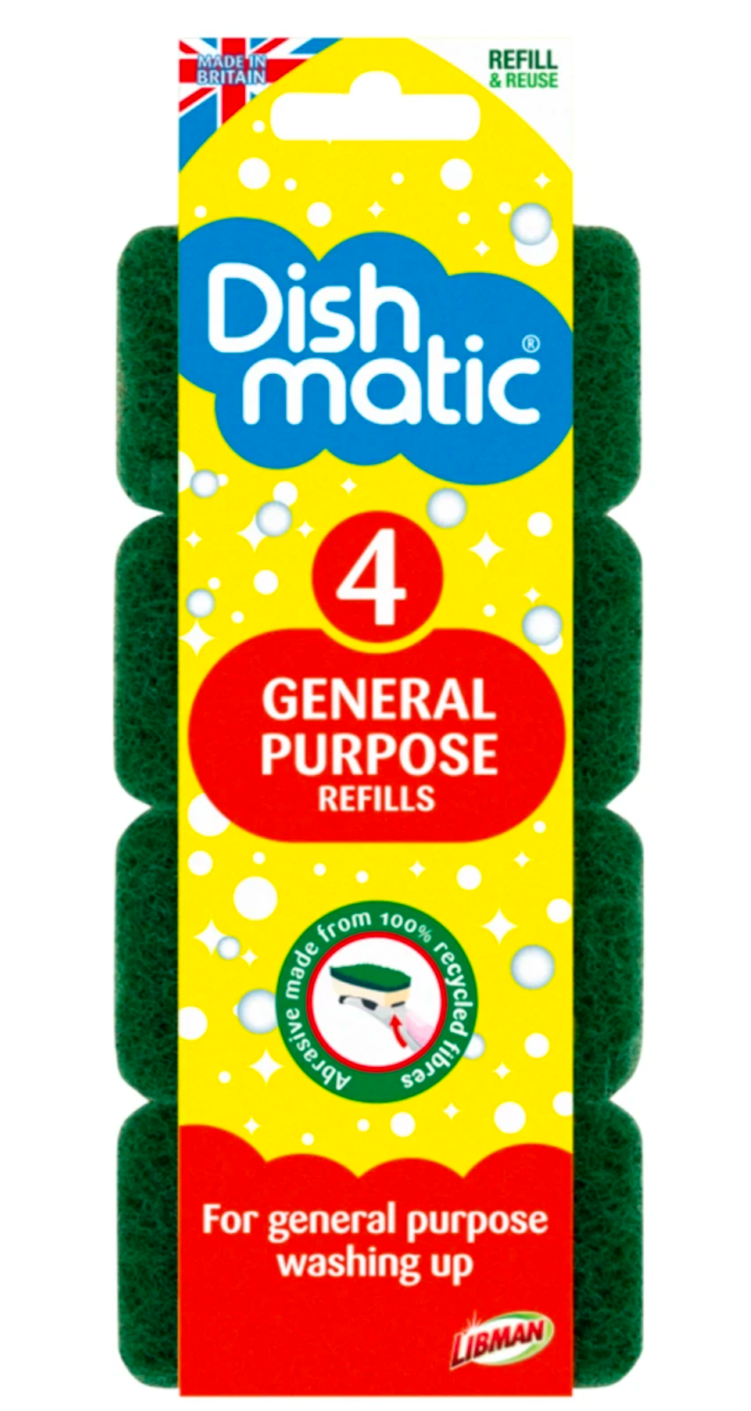 Dishmatic General Purpose Sponge Refills | Cleaning Refills | Multi Pack
