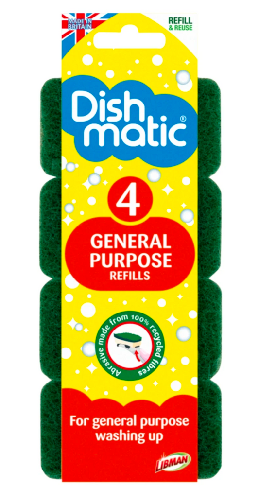 Dishmatic General Purpose Sponge Refills | Cleaning Refills | Multi Pack