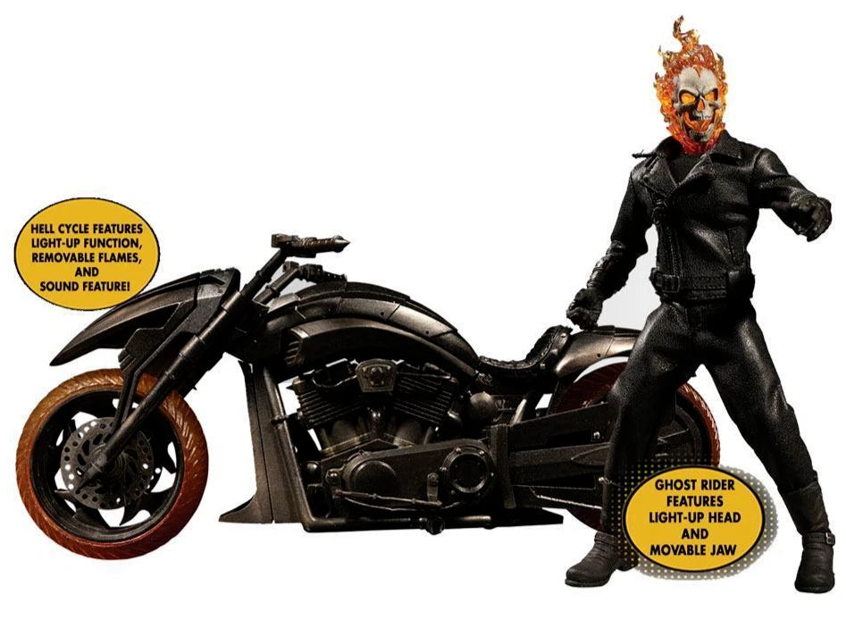 Mezco One:12 Collective Ghost Rider & Hell Cycle Set | Marvel Action Figure
