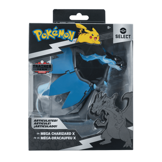 Pokémon Select Mega Charizard X | 6” Super Articulated Figure | Trainer Team Series