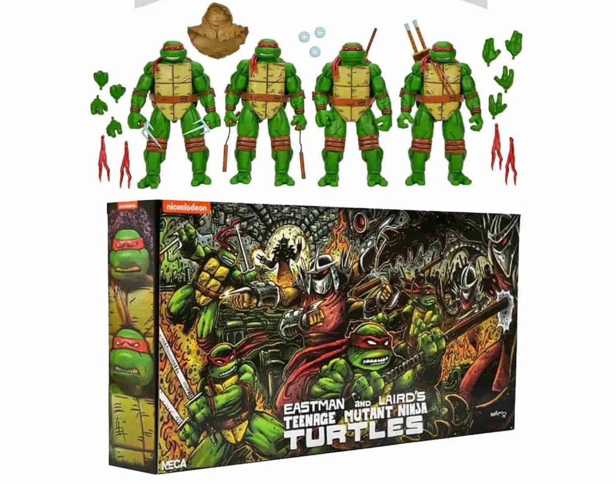 NECA Teenage Mutant Ninja Turtles | Mirage Comics 4-Pack | 7” Ultimate Action Figures