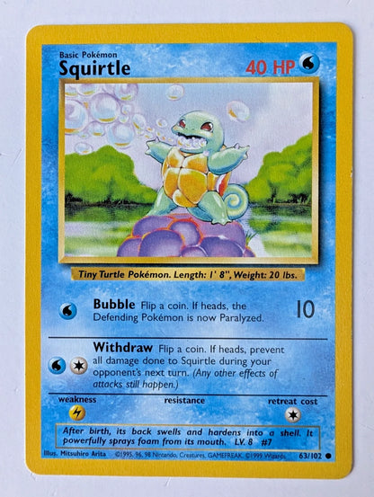 Pokémon TCG | Base Set Evolution Set | Squirtle / Wartortle / Blastoise | LP–HP
