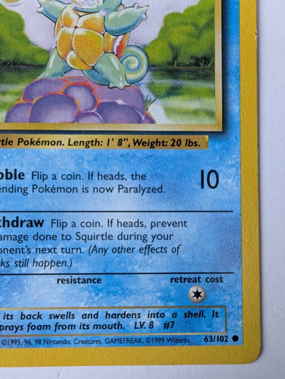 Pokémon TCG | Base Set Evolution Set | Squirtle / Wartortle / Blastoise | LP–HP