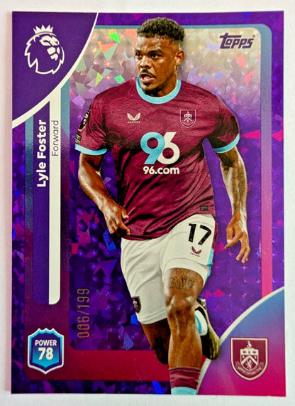 Lyle Foster | Purple Parallel /199 | Topps Premier League 2025/26