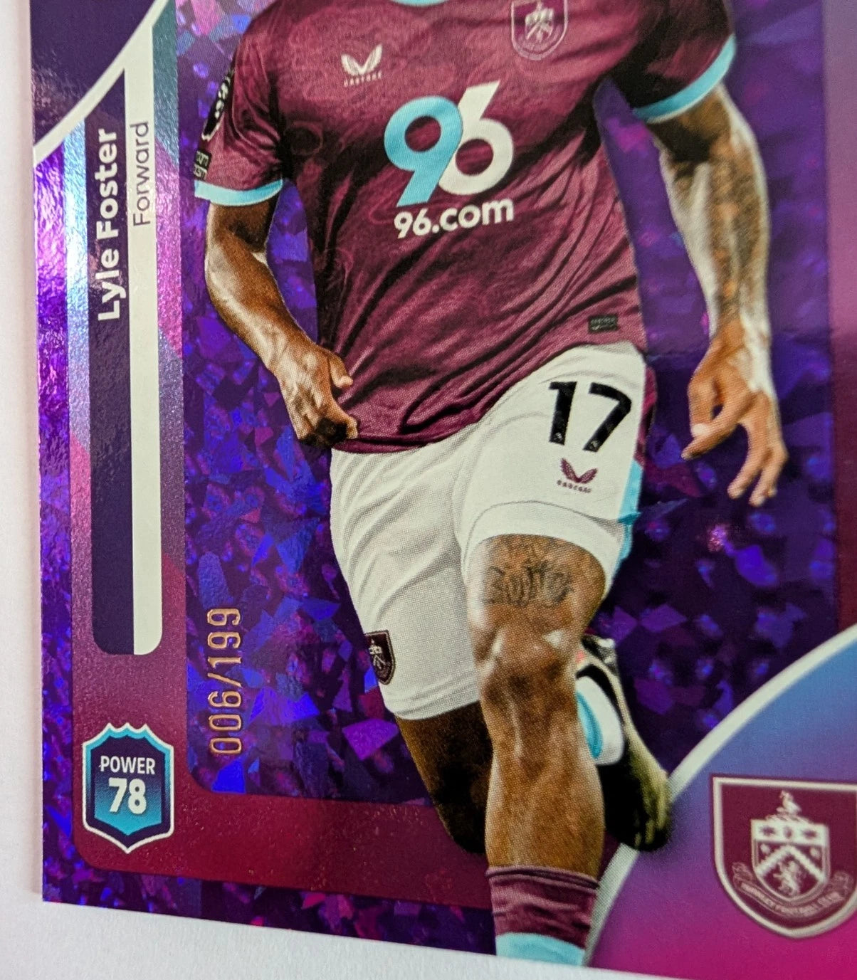 Lyle Foster | Purple Parallel /199 | Topps Premier League 2025/26
