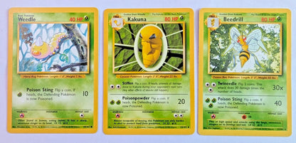 Pokémon TCG | Base Set Evolution | Weedle / Kakuna / Beedrill | LP/NM