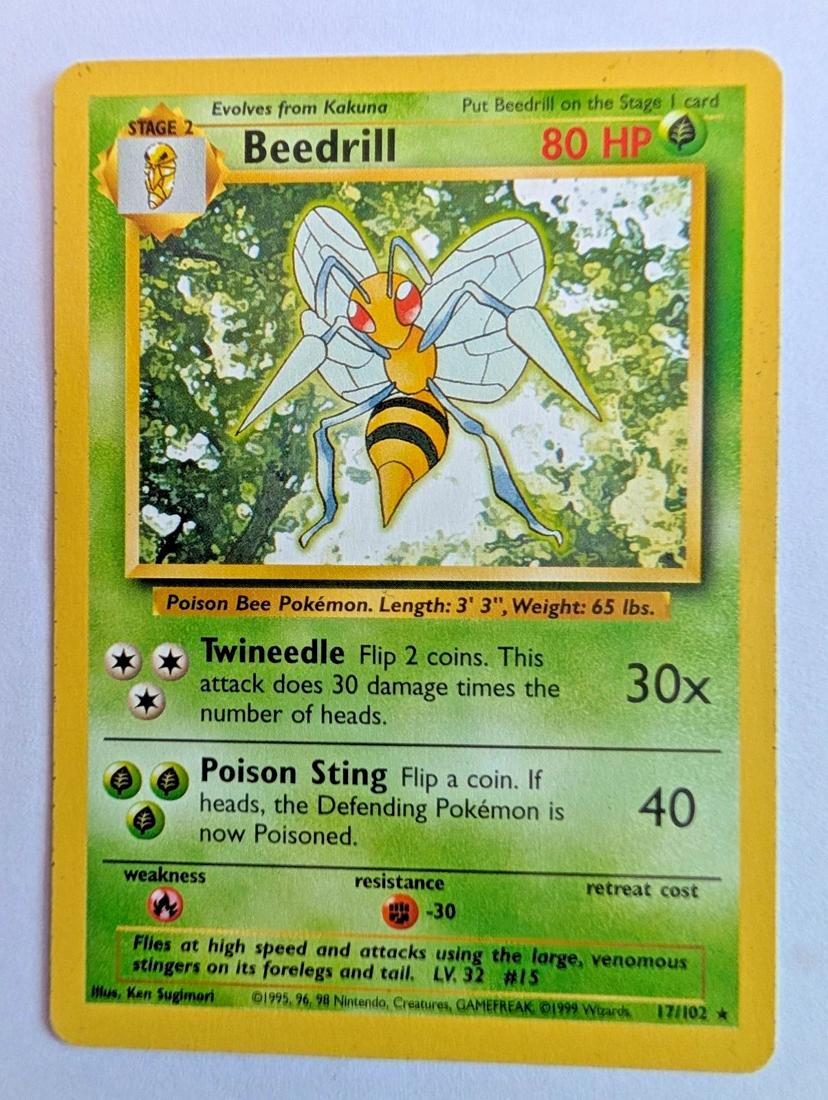 Pokémon TCG | Base Set Evolution | Weedle / Kakuna / Beedrill | LP/NM