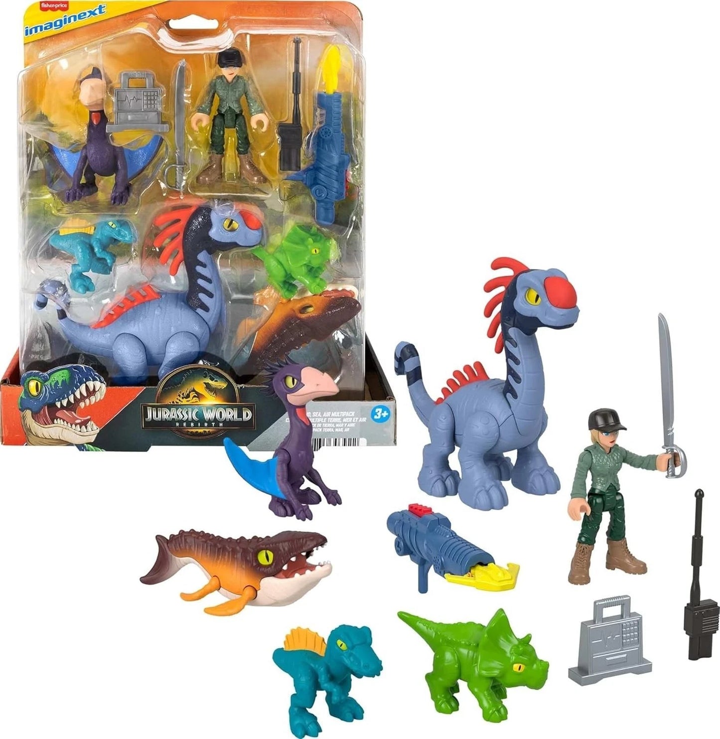 Fisher-Price Imaginext Jurassic World Rebirth Dino Multi-Pack | Land, Sea & Air | Dinosaur