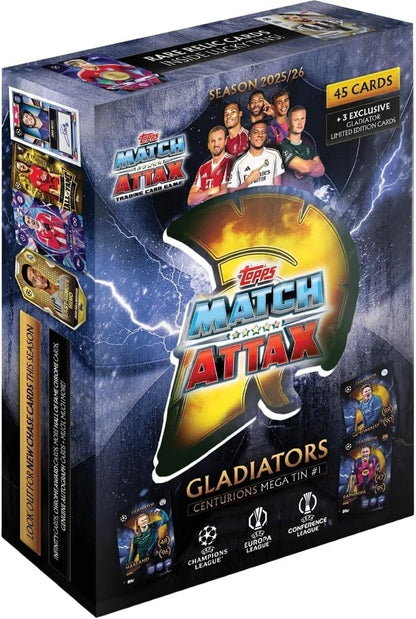Topps Match Attax 2025/26 Mega Tin | Gladiators Series | 45 Cards + 3 Limited Editions