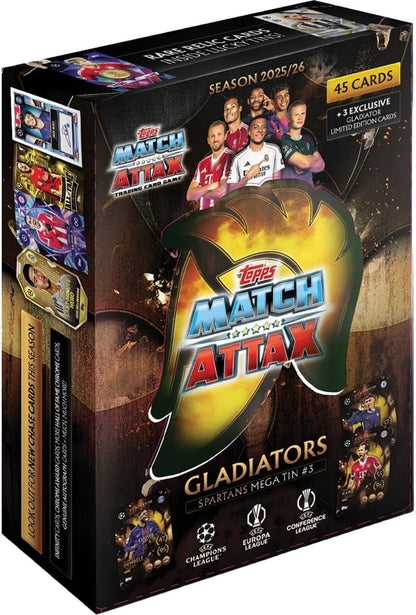 Topps Match Attax 2025/26 Mega Tin | Gladiators Series | 45 Cards + 3 Limited Editions