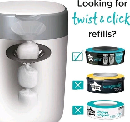 Tommee Tippee Twist & Click Refills | Nappy Bin Cassettes | 1–6 Pack