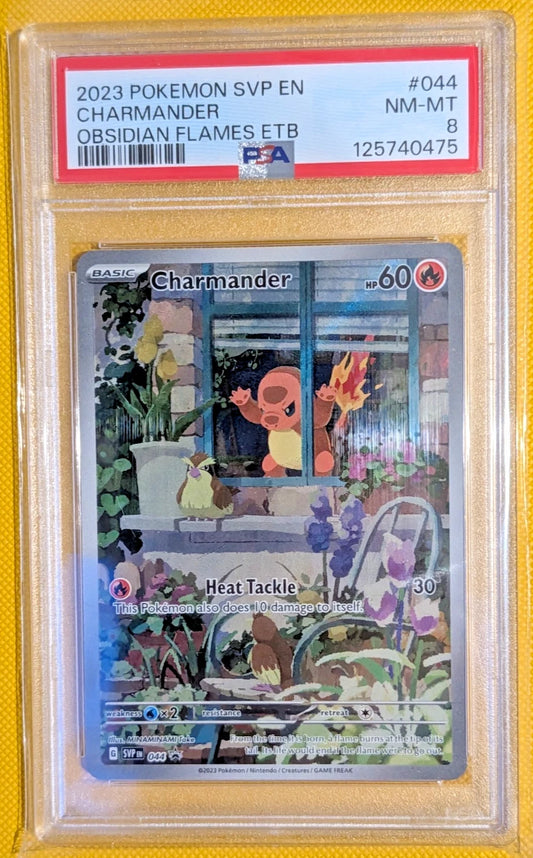 2023 Pokémon | Charmander #044 | Illustration Rare | Obsidian Flames | PSA 8 NM-MT