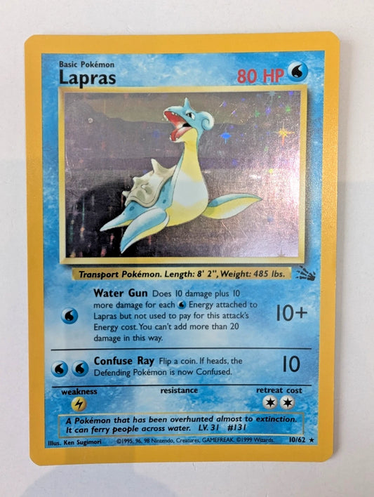 Pokémon TCG | Lapras 10/62 | Fossil (Unlimited) | Holo Rare | LP