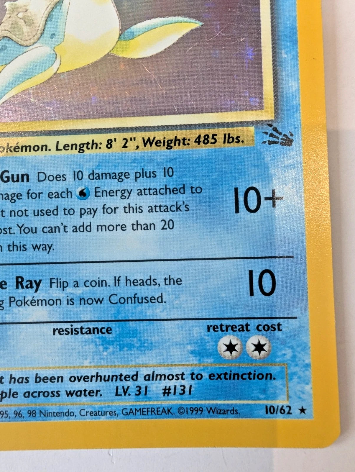 Pokémon TCG | Lapras 10/62 | Fossil (Unlimited) | Holo Rare | LP