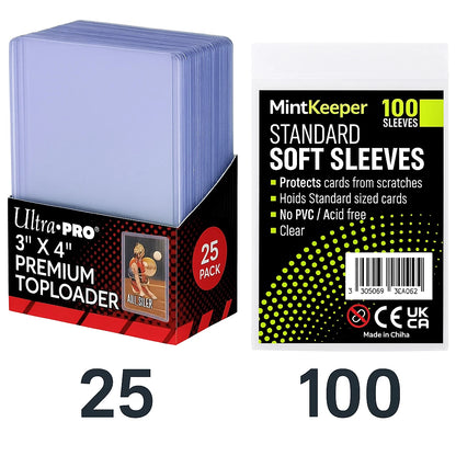 Ultra PRO 35pt Toploaders + MintKeeper Sleeves | Card Protection Bundle | TCG