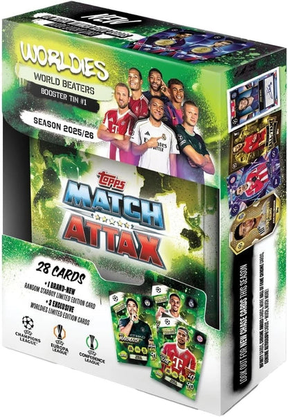 Topps Match Attax 2025/26 Mini Tin | World Beaters, Global Goalscorers, Homegrown Heroes, International Icons