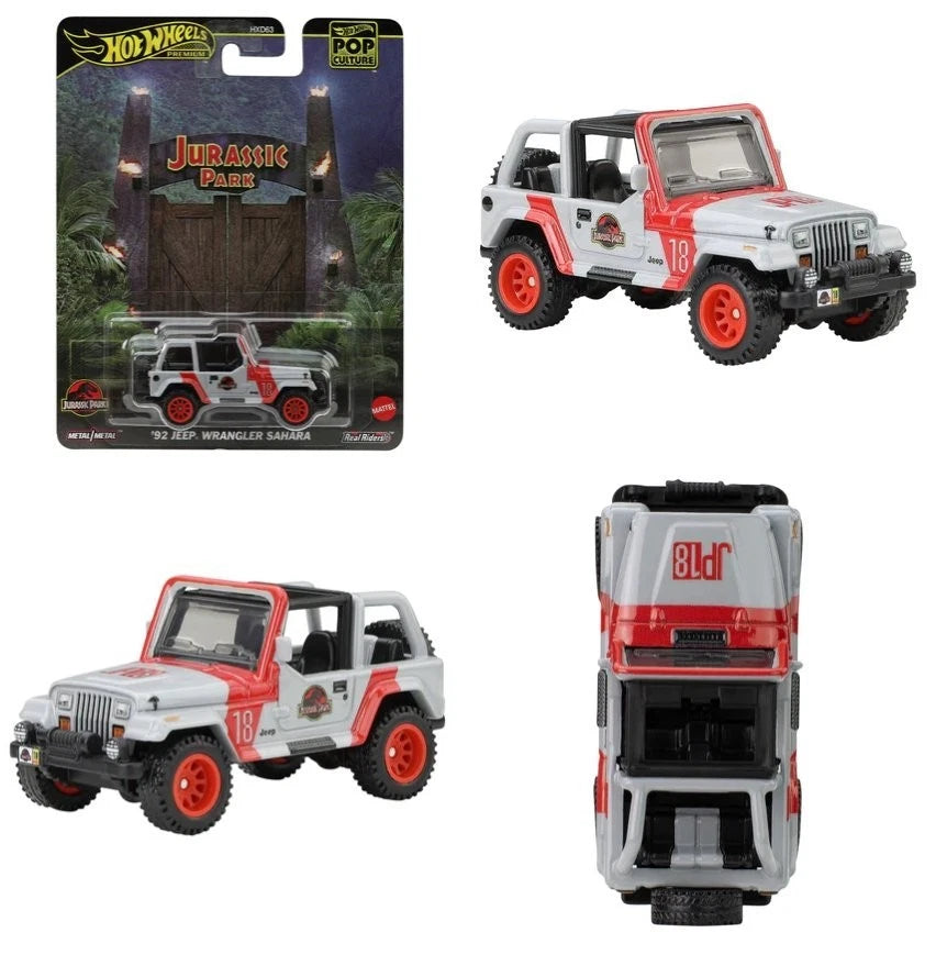 Hot Wheels Premium | Jurassic Park 1992 Jeep Wrangler Sahara | 1:64