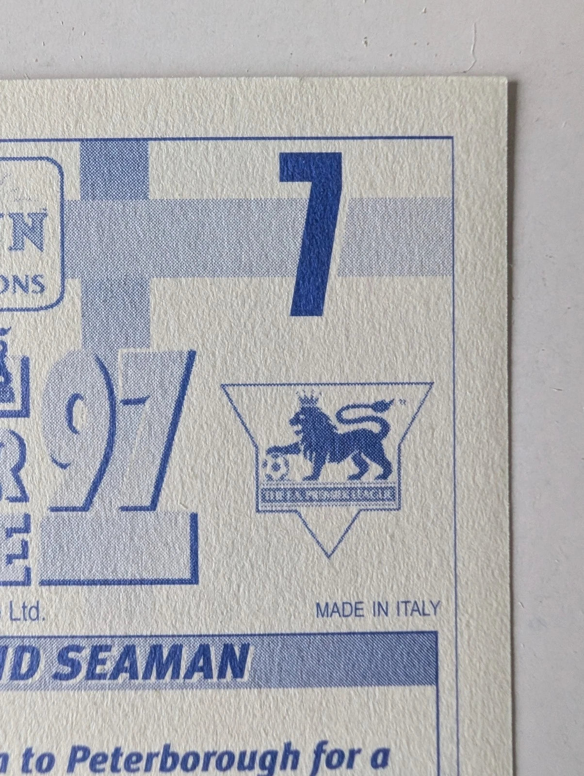 Merlin Premier League 97 Sticker | David Seaman Arsenal | NM