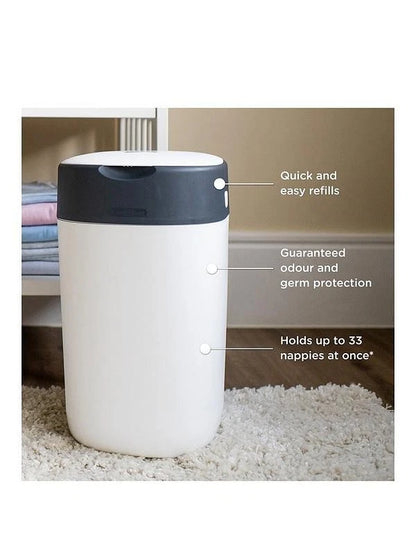 Tommee Tippee Twist & Click Nappy Bin + 2 Refills | Advanced Odour Control System